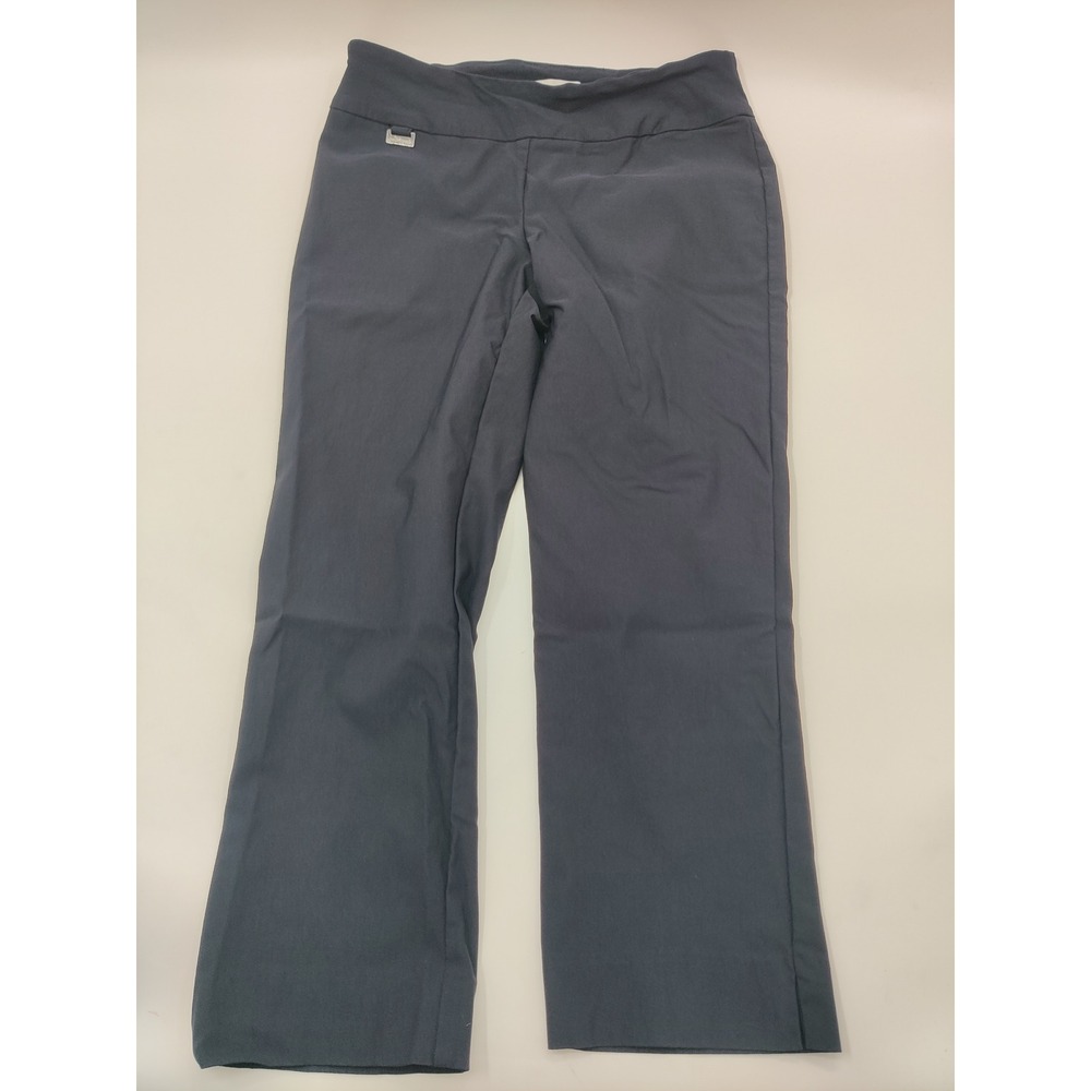Peck & Peck Womens Gray Pull On Straight Leg Dress Pants Size 6 Career Trousers
